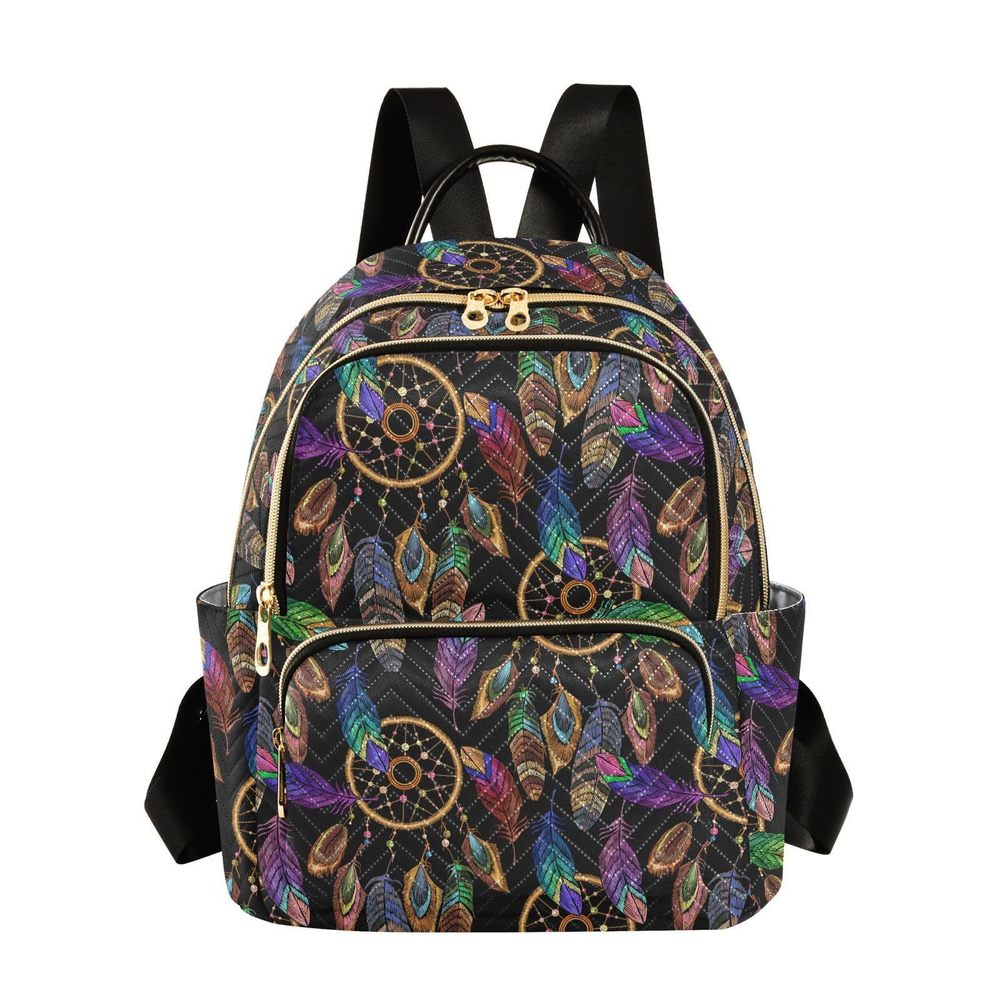 Indian Dreamcatcher Mandala Feather Mini Backpack Fashion Backpack Purse for🐙